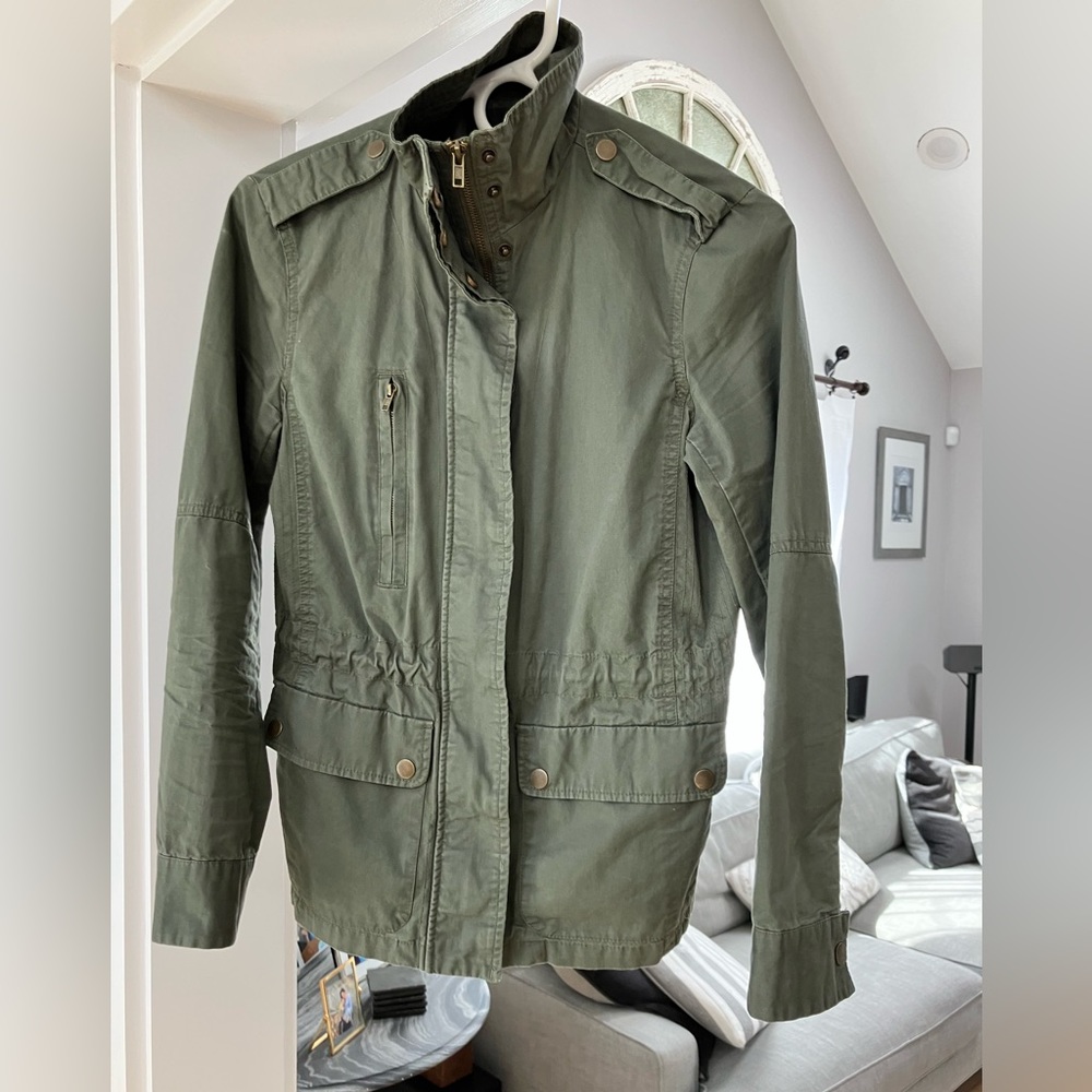Army Green Cotton Jacket: Love Tree